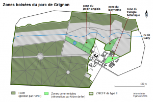 Zones boisées du domaine intra-muros de Grignon